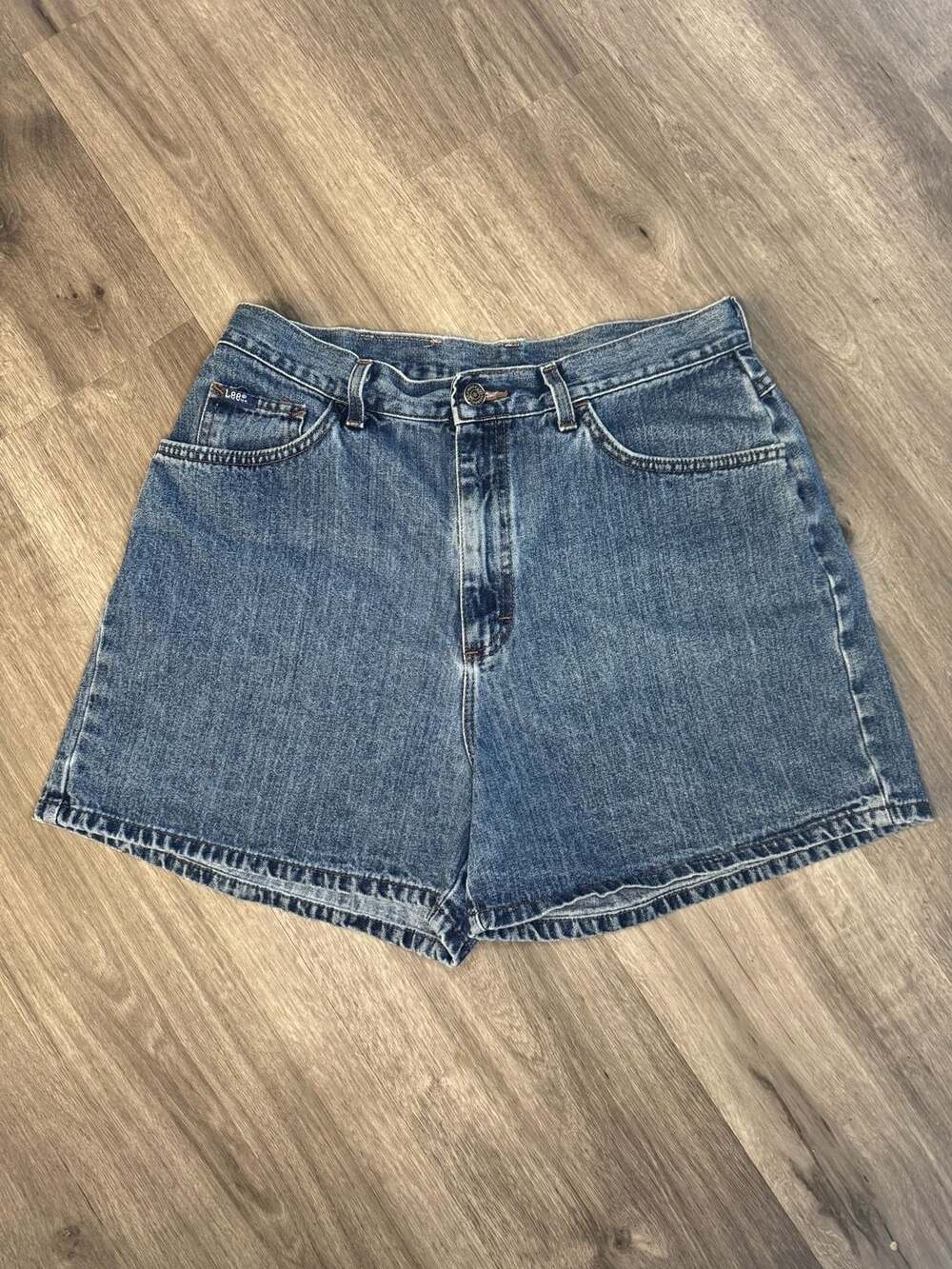 Lee Denim Shorts Blue High Rise